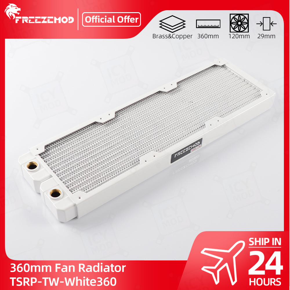 Pc Water Cooling - Freezemod 360Mm Witte Koperen Radiator G1/4